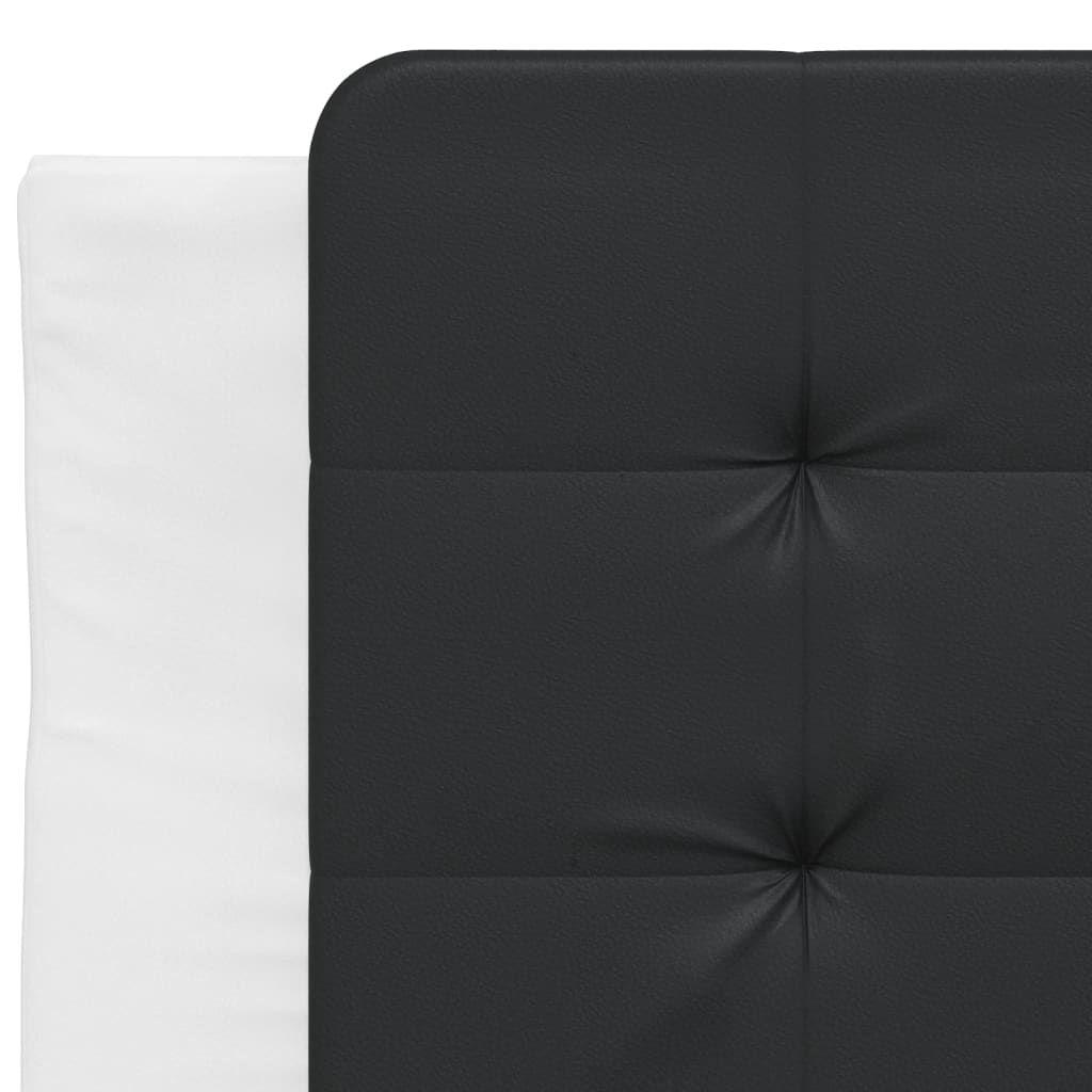 Bed Frame without Mattress "Zadar" White and Black 80x200 cm Faux Leather