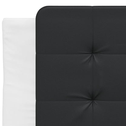 Bed Frame without Mattress "Zadar" White and Black 80x200 cm Faux Leather