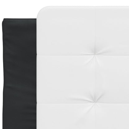 Bed Frame without Mattress "Zadar" Black and White 90x190 cm Single Faux Leather