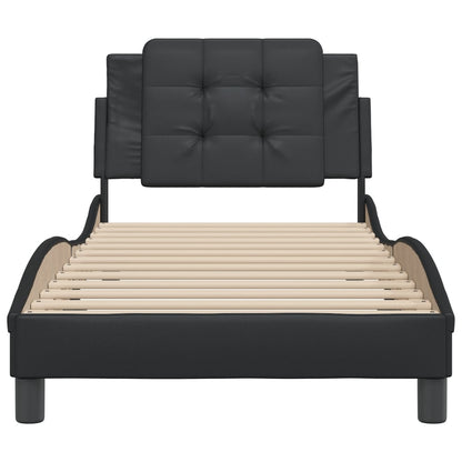 Bed Frame without Mattress "Zadar" Black 90x200 cm Faux Leather