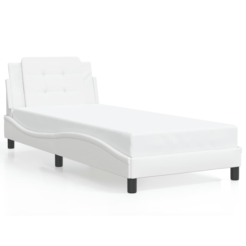 Bed Frame without Mattress "Zadar" White 90x200 cm Faux Leather