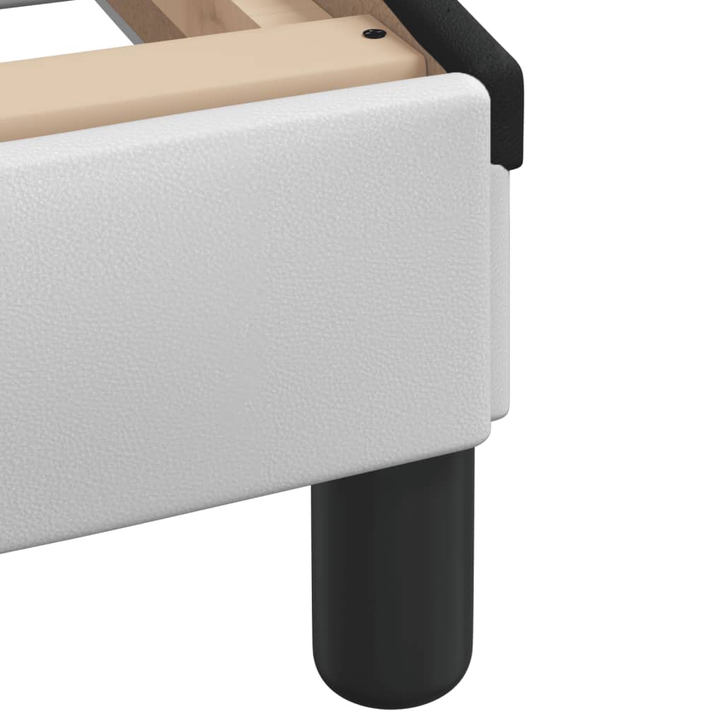 Bed Frame without Mattress "Zadar" White and Black 100x200 cm Faux Leather