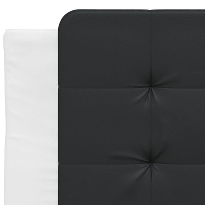 Bed Frame without Mattress "Zadar" White and Black 100x200 cm Faux Leather