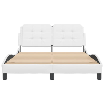 Bed Frame without Mattress "Zadar" White 120x200 cm Faux Leather