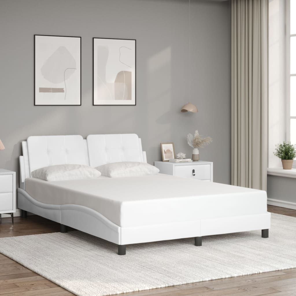 Bed Frame without Mattress "Zadar" White 120x200 cm Faux Leather