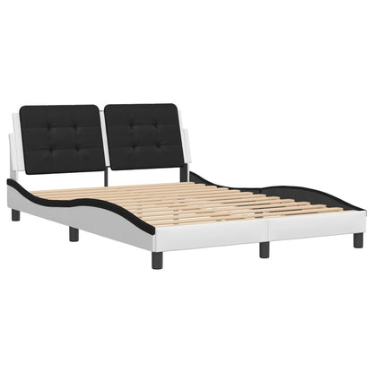 Bed Frame without Mattress "Zadar" White and Black 120x200 cm Faux Leather