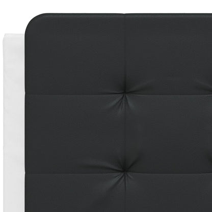 Bed Frame without Mattress "Zadar" White and Black 120x200 cm Faux Leather