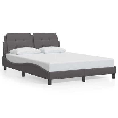 Bed Frame without Mattress "Zadar" Grey 140x190 cm Faux Leather