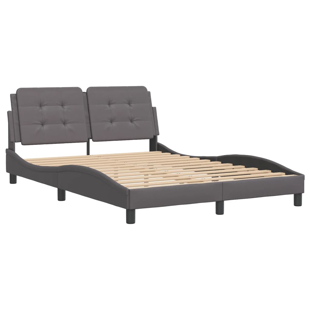 Bed Frame without Mattress "Zadar" Grey 140x190 cm Faux Leather