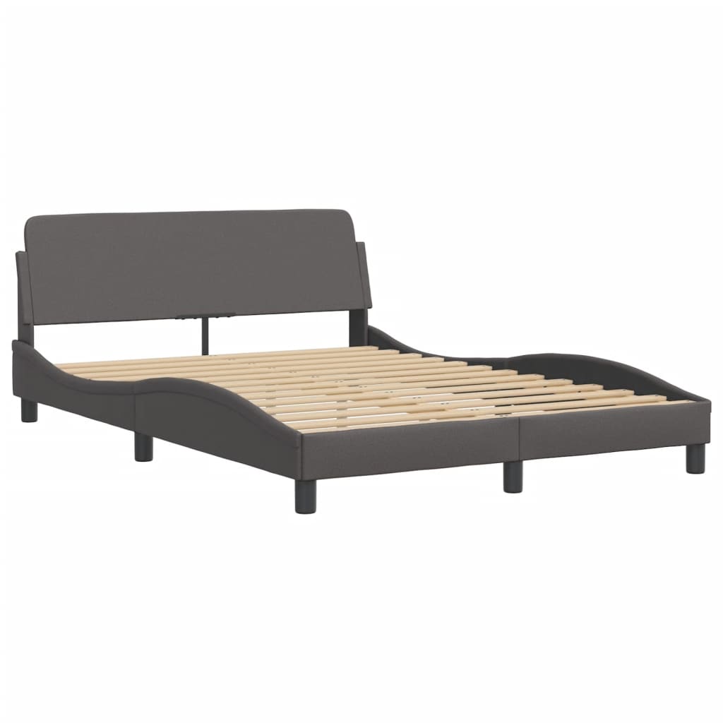 Bed Frame without Mattress "Zadar" Grey 140x190 cm Faux Leather