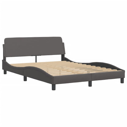 Bed Frame without Mattress "Zadar" Grey 140x190 cm Faux Leather