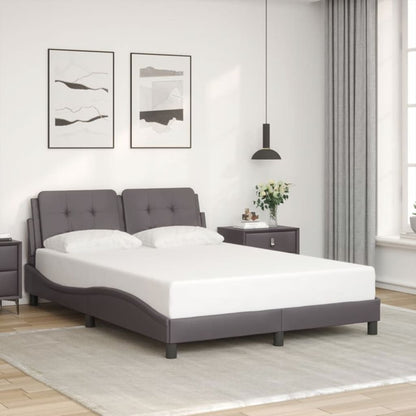 Bed Frame without Mattress "Zadar" Grey 140x190 cm Faux Leather