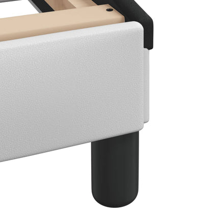 Bed Frame without Mattress "Zadar" White and Black 140x190 cm Faux Leather