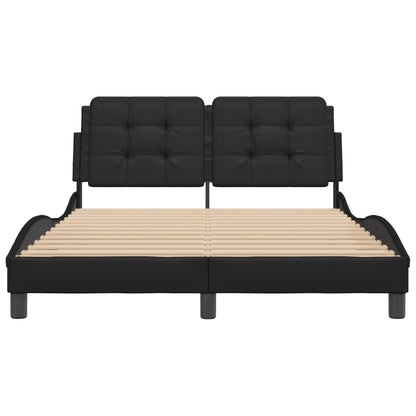 Bed Frame without Mattress "Zadar" Black 140x200 cm Faux Leather