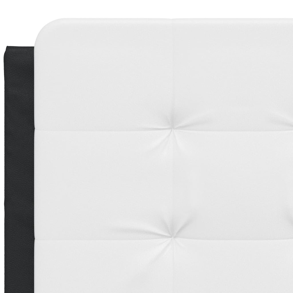 Bed Frame without Mattress "Zadar" Black and White 140x200 cm Faux Leather