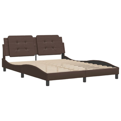 Bed Frame without Mattress "Zadar" Brown 160x200 cm Faux Leather