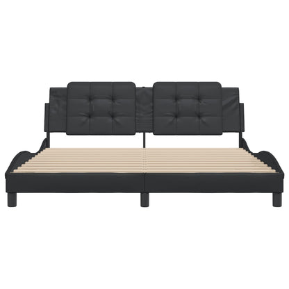 Bed Frame without Mattress "Zadar" Black 180x200 cm Super King Faux Leather