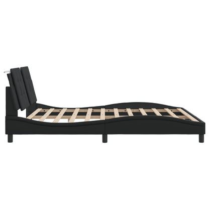 Bed Frame without Mattress "Zadar" Black 180x200 cm Super King Faux Leather