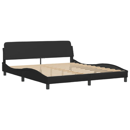 Bed Frame without Mattress "Zadar" Black 180x200 cm Super King Faux Leather