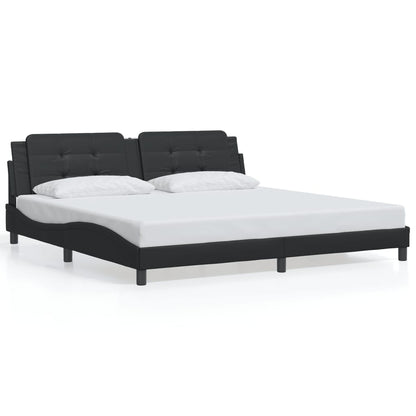 Bed Frame without Mattress "Zadar" Black 200x200 cm Faux Leather