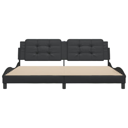 Bed Frame without Mattress "Zadar" Black 200x200 cm Faux Leather