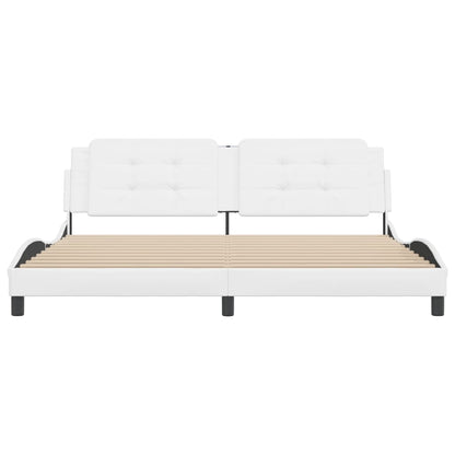 Bed Frame without Mattress "Zadar" White 200x200 cm Faux Leather