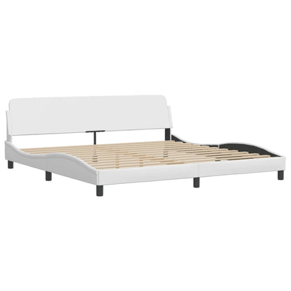 Bed Frame without Mattress "Zadar" White 200x200 cm Faux Leather