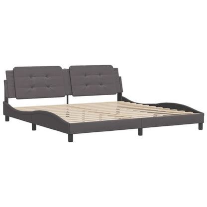 Bed Frame without Mattress "Zadar" Grey 200x200 cm Faux Leather