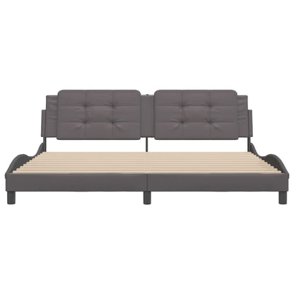 Bed Frame without Mattress "Zadar" Grey 200x200 cm Faux Leather