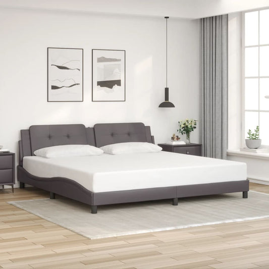 Bed Frame without Mattress "Zadar" Grey 200x200 cm Faux Leather