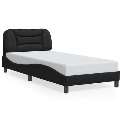 Bed Frame with LED without Mattress "Hvar" Black 80x200 cm