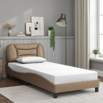Bed Frame with LED without Mattress "Hvar" Cappuccino 80x200 cm