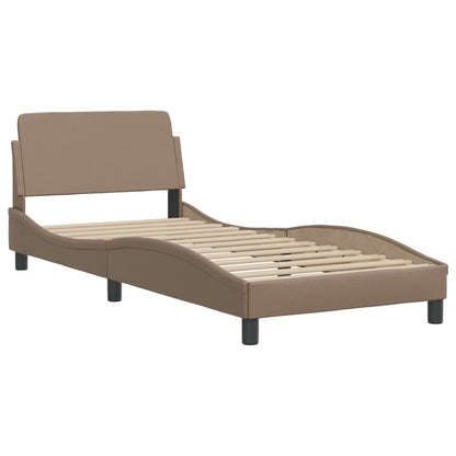 Bed Frame with LED without Mattress "Hvar" Cappuccino 80x200 cm