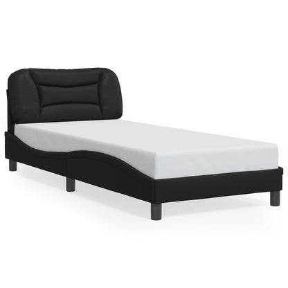 Bed Frame with LED without Mattress "Hvar" Black 90x200 cm