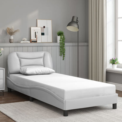 Bed Frame with LED without Mattress "Hvar" White 90x200 cm