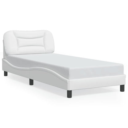 Bed Frame with LED without Mattress "Hvar" White 90x200 cm
