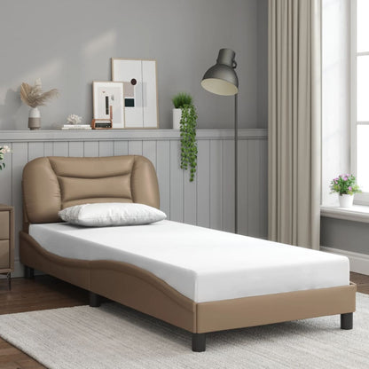 Bed Frame with LED without Mattress "Hvar" Cappuccino 90x200 cm