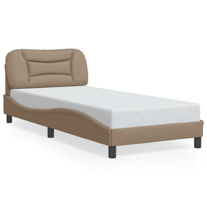 Bed Frame with LED without Mattress "Hvar" Cappuccino 90x200 cm