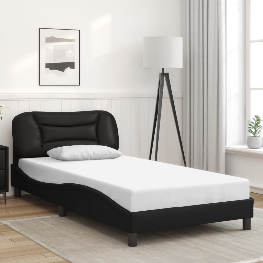 Bed Frame with LED without Mattress "Hvar" Black 100x200 cm