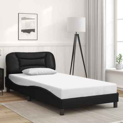 Bed Frame with LED without Mattress "Hvar" Black 100x200 cm