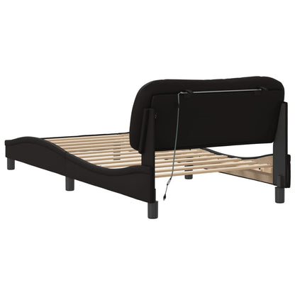 Bed Frame with LED without Mattress "Hvar" Black 100x200 cm