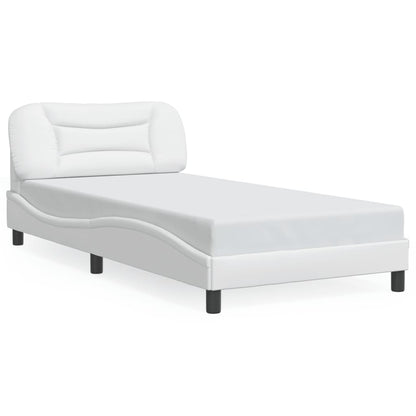 Bed Frame with LED without Mattress "Hvar" White 100x200 cm