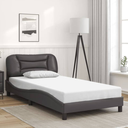 Bed Frame with LED without Mattress "Hvar" Grey 100x200 cm