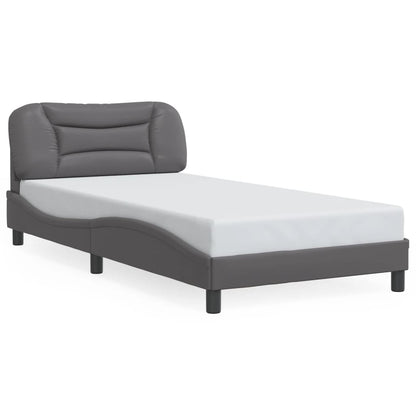 Bed Frame with LED without Mattress "Hvar" Grey 100x200 cm