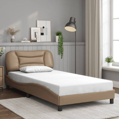 Bed Frame with LED without Mattress "Hvar" Cappuccino 100x200 cm