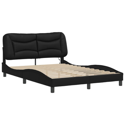 Bed Frame with LED without Mattress "Hvar" Black 120x200 cm