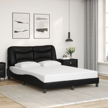 Bed Frame with LED without Mattress "Hvar" Black 120x200 cm