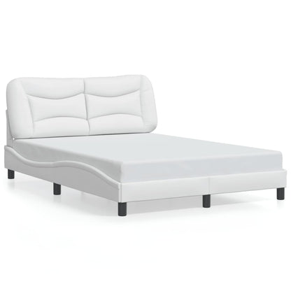 Bed Frame with LED without Mattress "Hvar" White 120x200 cm