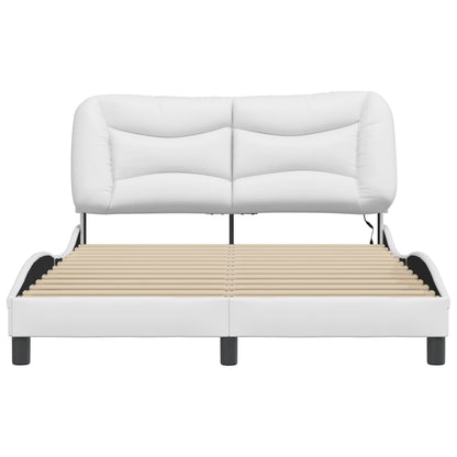 Bed Frame with LED without Mattress "Hvar" White 120x200 cm