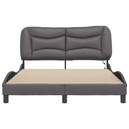 Bed Frame with LED without Mattress "Hvar" Grey 120x200 cm